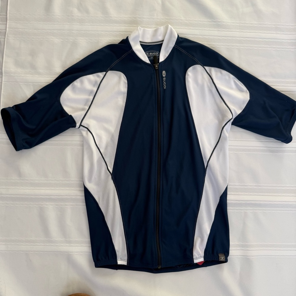 SUGOI Blue and White Cycling Jersey